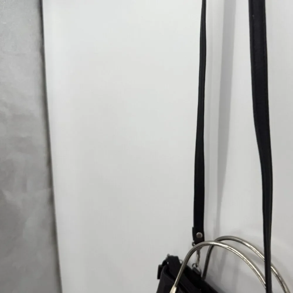 Chateau Y2k Black Faux Leather Animal Print Leopard Bag Crossbody Purse